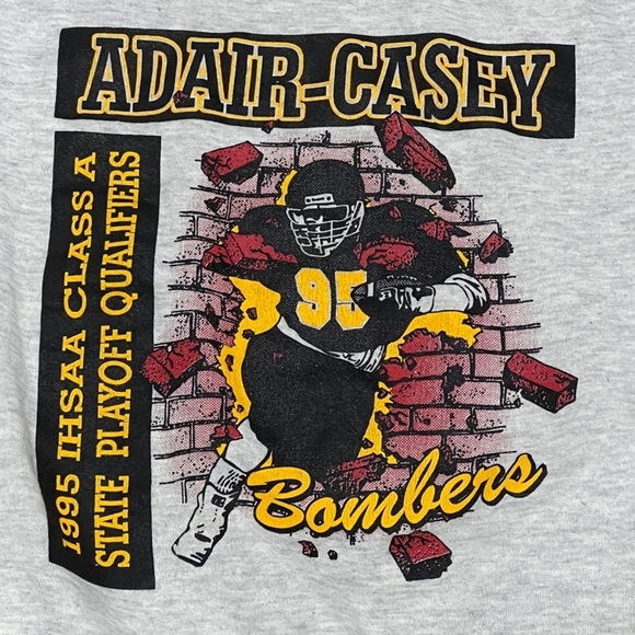 Vintage 90s Adair - Casey Indiana State 1995 High School Football Sweatshirt - Picture 3 of 4